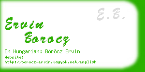ervin borocz business card